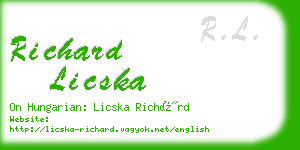 richard licska business card